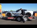 Loading a 2019 Chevy Corvette onto a U-Haul Car Hauler