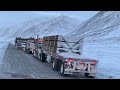Wide And Oversized Hauling In The Icy Road