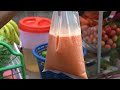 Super Fast Hard-working Grandpa! $0.20 Delicious Fruit Smoothie Bag - Thai Street Food