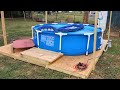 Intex 10x10 pool on a 12x12 platform. $400- hillbilly delux