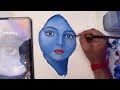 Krishna Drawing,  Acrylic painting,  Step by step