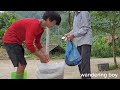 The boy caught many large catfish in the field and sold them. and was evicted from his residence