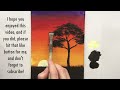 Easy Sunset for Beginners | Acrylic Painting Tutorial Step by Step ( ENG SUB )