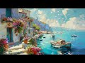 Greek  Beach Landscapes Screensaver: Greek Village Summer Sea | Art Screensaver for Your TV 🐚✨⛵️