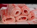 ICE CREAM ROLLS WITH HERSHEYS STRAWBERRY SYRUP - SATISFYING ASMR VIDEO