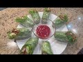 鲜嫩生菜包裹滑嫩鸡丝，简易健康美味卷 -生菜鸡丝卷|Lettuce and Shredded Chicken Wraps