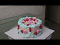 Pastel colour cake decoration idea