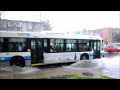 MONTREAL CITY & SCHOOL BUSES DRIVING IN DOWNPOUR