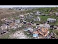 Aerial view of extensive tornado damage in Ramblewood neighborhood of Elkhorn, Nebraska