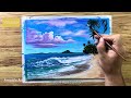 How To Paint Tropical Paradise Beach? Acrylic Painting for Beginners