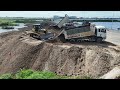 Fantastic Operator Skill Dozer Push Sand Fast, Wheel Loader & Dump Truck Filling The Sand