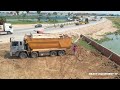 Special Technique Big Project Operator Bulldozer Pushing Clearing Land And Dump Truck Moving land