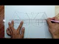 how to draw basic house in 2 point perspective#twopointperspective #architecture #drawing