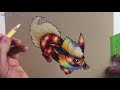 Drawing Galaxy Pokemon - FLAREON | Prismacolor Pencils (Timelapse)