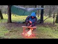 Solo camping in a rain STORM | In large pine forests | ASMR