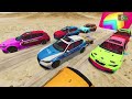 Giant & Small Police Cars vs Portal Trap with Slide Colors – Cars vs Train vs Goons – BeamNG.Drive