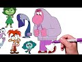 Coloring Pages INSIDE OUT 2  How to color Inside Out 2 characters  Easy Drawing Tutorial Art