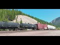 BNSF Westbound General Manifest Train with Miliary load downhill at Java West on Highline Route