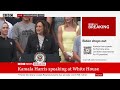 Kamala Harris publicly speaks for first time since Joe Biden left presidential race | BBC News