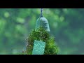 夏のそよ風に揺れる風鈴と樹々. Japanese Traditional Wind Chime.Healing Sounds.