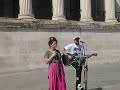 Trafalgar square London: State Rose, Elvis Presley cover of if you looking for trouble