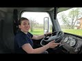 Riding with Alex in her Freightliner