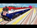 9 HIGH SPEED TRAINS CROSSING ON EXTREMELY SHARP BEND RAILWAY TRACKS ⚠️ - Indian Train Simulator