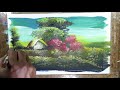 Step By Step Village Landscape Painting for Beginners