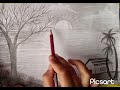 how to draw a scenery sunrise drawing|| scenery drawing ideas for beginners step by step in easy way