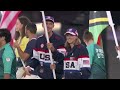 Katie Ledecky, Nick Mead lead Team USA out for Closing Ceremony | Paris Olympics | NBC Sports