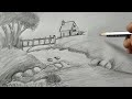 Village art | Village scenery art drawing |Village sketch| landscape pencil drawing