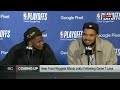 Ant Man gives KAT his flowers after Game 7 win 💐 [PRESS CONFERENCE] | NBA on ESPN
