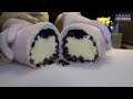 Sweet rainbow clouds! Cotton Candy Ice Cream Fruit Burrito / korean street food