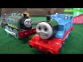 Thomas and Friends | Thomas Train TOMY VS Trackmaster Giant Motorized Race | Fun Toy Trains