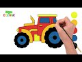 Learn to draw a tractor . Drawings for kids.