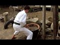 Okinawa karate spear hand training