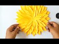 Beautiful paper Sunflower making || DIY paper flower for room decoration || paper craft #diy