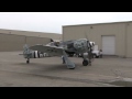 Focke-Wulf FW 190 WWII Fighter Startup.  BIG Backfire, Yow!