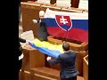 Ukrainian Flag disrespected at Slovak Parliament. Hit that subscribe button & Share.