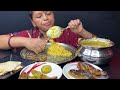 BIGBITES, EATING KHICHRI, BRINJAL FRY, PORATO, FRY, PAPAD, MASSIVEEATING।।