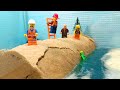 Double Dam Built in One Minute Washes Out Lego Town / Lego Dam Breach Experiment