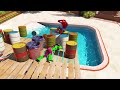 GTA 5 Water Ragdolls Green-Spiderman vs Red Spiderman Jumps/Fails (Euphoria Physics)