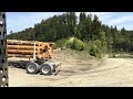Log truck takes super tight corner