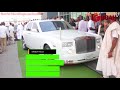 See How Ooni Of Ife Storms Oba Elegushi's Brother Wedding With His All White Rolls Royce Phantom