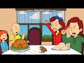 Caillou Punches Rosie For Not Sharing the Thanksgiving Turkey/Grounded