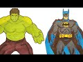 Coloring Batman & Hulk Superhero Coloring Pages | Draw and Colors