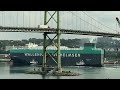 Big cargo ship nears bridge | Halifax harbour | Ship #cargoship #containership #scary #ships #boat