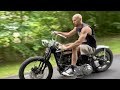 Harley Davidson 1949 Panhead - 1st time riding foot clutch and tank shift.