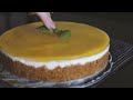 🎧 NO MUSIC | NO TALK - Easy No-Bake Mango Cheesecake