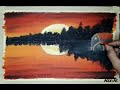 sunset landscape painting//sunset landscape.